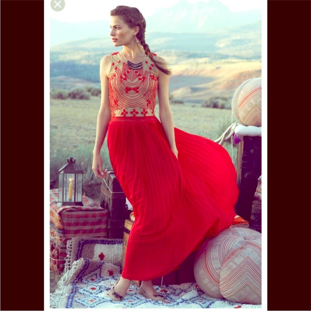 Anthropologie Rubied Dusk gown by Rina Dhaka